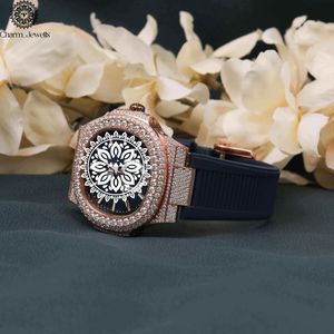 Charm_Jewells Luxury Women's Bronze <b>Case</b> Analog Quartz <b>Watch</b> With Silicone Strap And Diamond Buckle 20mm Band - Product Image 4