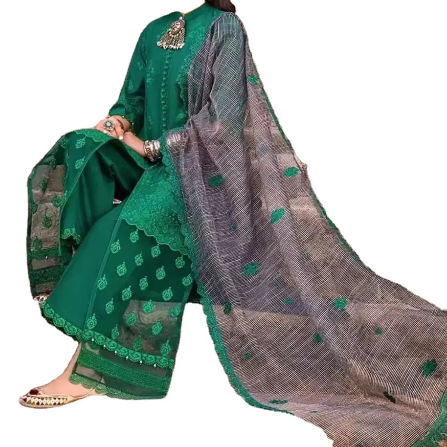 Elegante marca de calidad superior vestidos bordados paquistaníes 2024 última colección de moda