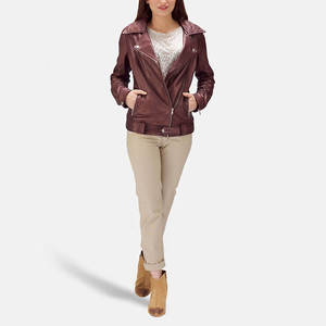 Chaqueta de Invierno de Cuero Genuino para Mujer, Diseño Profesional de la Mejor Calidad, Casual, Manga Larga, Tejida, Lisa, Ecológica - Product Image 4