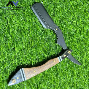 Customize Barber Razors with Wood Handle Black Salon Shaving Razors <b>Swing</b> Lock Custom Barber Razors Barbershop & Styling Use - Product Image 2