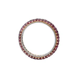 Natural Cut <b>Ruby</b> Gemstone 925 Sterling Silver Gold Plated Handmade Engagement Band <b>Rings</b> IGI Certified Jewelry <b>for</b> Wholesaler - Product Image 4