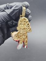 Colgante de Lujo de Plata de Ley con Diseño de Muñeco Chucky Esculpido en 3D, Estilo Hip Hop Rapper, con Moissanita VVS Personalizada y Engaste de Garra, Baño de Rodio/Oro