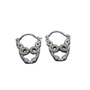 Boucles d'oreilles créoles en laiton doré, motif serpent, style bohème, spirale tombante, tendance pour femme, idéales pour un anniversaire - Product Image 1