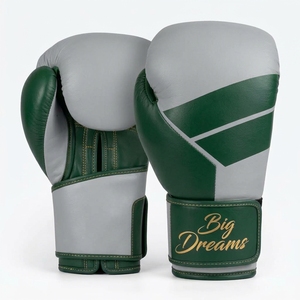 Guantes de Boxeo Personalizados Big Dreams, Unisex, de Cuero, con Cierre de Velcro, Estampado en Lámina Azul y Blanca, Correa de Muñeca Ajustable - Product Image 2