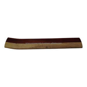 Long Wooden Incense Holder Ash Catcher Tray Two Tone Wood Pattern Stick Burner for Aromatherapy Meditation And Yoga - Product Image 6