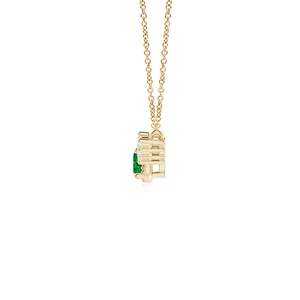 14K <b>Solid</b> <b>Gold</b> Natural Emerald Vintage Inspired Diamond Curved Bar <b>Pendant</b> Classic Fine Jewellery Anniversary Gift For Her 2026 - Product Image 2