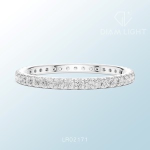 Diam Light Lab Grown Diamond Pav Band 14K White Gold IGI Certified Luxury Engagement Ring Half Eternity Wedding Women Gifting - Product Image 1