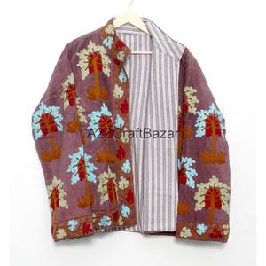 Veste en cotisse brodée vintage indienne A2ZCraftBazar pour femmes, automne/hiver/printemps/été, écologique, séchage rapide - Product Image 1
