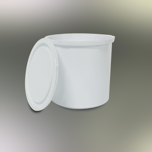 Seau cylindrique blanc en plastique PP avec couvercle hermétique pour le stockage - Product Image 1