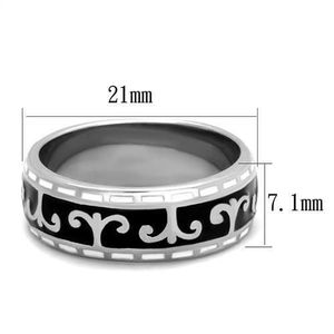 Anello TK2154 in Acciaio Inossidabile Lucidato con Resina Epossidica, Anelli alla Moda in Colore Jet - Product Image 2
