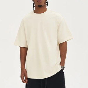 T-shirt Homme Épaules Tombantes Coton Lourd 230g Écologique Vente Chaude Été 100% Coton Uni Décontracté Vente en Gros Équipement de Luxe - Product Image 1