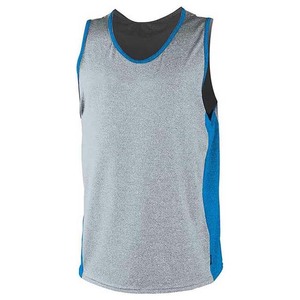เสื้อกล้ามออกกำลังกายผู้ชายแบบไม่มีแขน ยี่ห้อ OEM ระบายอากาศได้ดี เหมาะสำหรับเล่นกล้าม ขายราคาถูก ผลิตจากผ้าฝ้ายผสมสแปนเด็กซ์ - Product Image 1