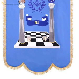 Nouvelle Arrivée : Bannières de Régalia Maçonniques Personnalisées Brodées avec Épingle de Sûreté, en Satin Premium, Finition à Franges Décoratives - Product Image 3