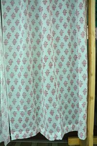 Cortina de Algodón con Estampado Floral Indio Hecho a Mano, Cortinas Étnicas para Ventana, Decoración del Hogar, Sala de Estar, Dormitorio, Sostenible - Product Image 3