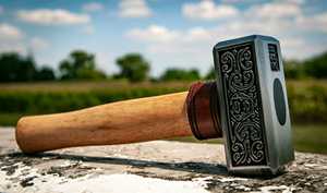 Custom OEM Steel Viking Hammer Handmade Carbon Steel with Hand Engraved Design Industrial Grade Multi-Purpose Wood Handle Hammer - Product Image 6