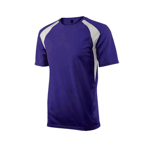 Maillot de football pour homme bleu roi à manches courtes et col rond, respirant, en maille, coupe régulière, color-block - Product Image 2