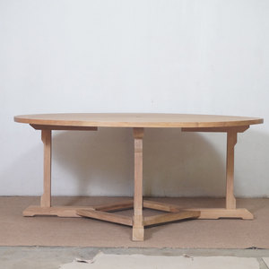 Mesa de Comedor para Exteriores Larry, Madera de Teca Sólida, Forma Ovalada, Diseño Contemporáneo Rústico, Muebles de Exterior Comerciales Públicos - Product Image 4