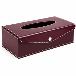 Boîte à mouchoirs en cuir minimaliste personnalisée, porte-mouchoirs en cuir crème de luxe, distributeur de mouchoirs rectangulaire moderne - Product Image 2
