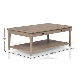 Tavolino da Cocktail Color Sabbia con Due Cassetti Portaoggetti e Ruote, Comodi Tavolini da Caffè - Product Image 2