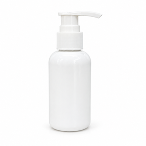 Premium 100ml White PET Short Boston <b>Bottle</b> with Lotion <b>Pump</b> | Cosmetic Packaging for Skincare Cream <b>Shampoo</b> Body Lotion Product - Product Image 1