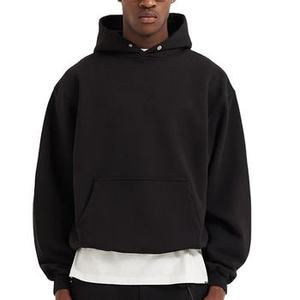 Hoodie court ample en molleton de coton épais de haute qualité OEM, style streetwear personnalisé - Product Image 4