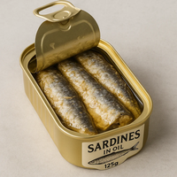 Achetez 50 boîtes de conserve de sardines de 125g à prix avantageux, corps de sardine en conserve dans l'huile végétale, durée de conservation de 24 mois, fabriqué en Thaïlande