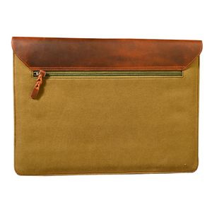 Housse pour ordinateur portable en cuir véritable, motif imprimé, personnalisable avec logo, pour voyages d'affaires, design élégant. - Product Image 4