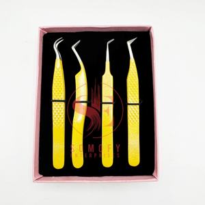 Somofy Logotipo personalizable Extensión de pestañas Pinzas de volumen Personalización gratuita Etiqueta privada Maquillaje Acero inoxidable Curvo - Product Image 4