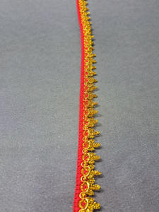 ลูกไม้โครเชต์สีแดงทองคุณภาพสูงสำหรับตกแต่งเสื้อผ้า รองเท้า เป็นมิตรกับสิ่งแวดล้อม ละลายน้ำได้ ซักได้ ทนทาน เหมาะสำหรับงานแต่งงาน ตกแต่งแฟชั่น - Product Image 1