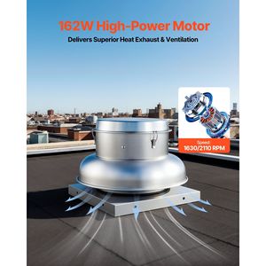 Zilveren 21-Inch Dak Uitlaatventilator Met Krachtige Motorsnelheidsregeling 500/900 Cfm Zolderopening Voor Compacte Garage Keuken Badkamer - Product Image 2