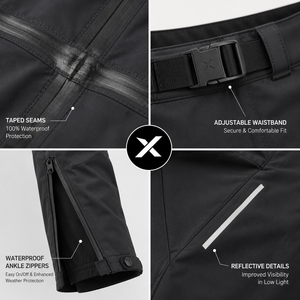 X Men's Water Resistant Cycling <b>Trousers</b> Sport Pants High Waist <b>Zip</b> Fly <b>Side</b> Pockets Midweight Polyester Winter Outdoor Wear OEM - Product Image 4