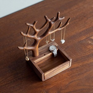 Wooden Jewelry <b>Storage</b> Stand With Drawer For Home Decor Closet Accessory Organization And <b>Tabletop</b> <b>Storage</b> Solution From India - Product Image 2