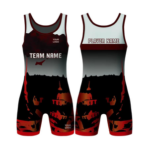 Singlet de Lucha Libre Personalizado para Hombre, con Nombre de Equipo, Impresión por Transferencia de Calor, Spandex/Poliéster, Absorbe la Humedad, Elástico, Corte Regular Ajustado - Product Image 2