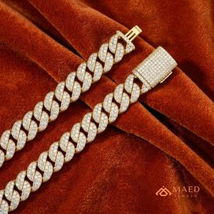18K Gold Plated Moissanite <b>Necklace</b> Fashion Jewelry Cuban Link <b>Chain</b> for Women & Men Elegant Gift New York City Fine Jewelry NYC - Product Image 4