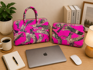 For Leopard Print Soft Durable Neoprene Luxury Laptop Tote Bag <b>Sleeve</b> Handle Zipper Fashionable Protective Case for Laptops - Product Image 2