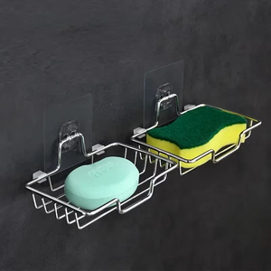 Support mural pour savon de haute qualité en acier inoxydable, porte-savon et porte-éponge, accessoires de salle de bain - Product Image 4