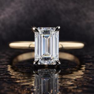 Bagues de fiançailles en moissanite VVS pour femmes, en argent 925, avec diamants émeraude et taille ovale, bijoux en or – Vente en gros - Product Image 5