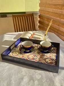 Plateau en émail imprimé motif bois élégant, version classique, pour cuisine et restaurant, par UO INDIA - Product Image 3