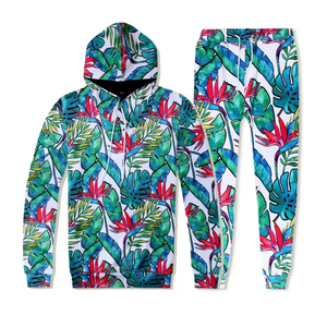 Customized Sweat-Wicking Quick Dry Breathable 100% <b>Polyester</b> Men's Winter Streetwear Hooded Drawstring <b>Jogger</b> Sets Sublimated - Product Image 4