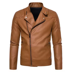 Chaqueta de Cuero Estilo Bomber para Invierno con Cuello Alto - Venta de Fábrica, Nuevo Estilo de Moda - Product Image 5