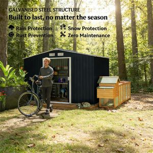 Capanno in Metallo Grigio Chiaro e Grigio Scuro per Giardino o Deposito Attrezzi - Product Image 2