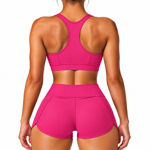 Custom Women's Gym Fitness Clothing Sets <b>Halter</b> Sexy Sports <b>Bra</b> High Waist Shorts Yoga Sets - Product Image 2