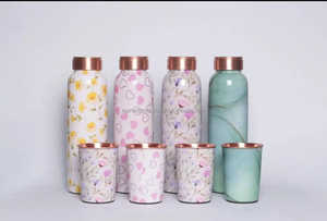 Bouteille d'eau en cuivre pur avec finition lisse, bouteille d'eau en cuivre pour le stockage régulier de l'eau, favorisant la vitalité et un mode de vie sain - Product Image 3