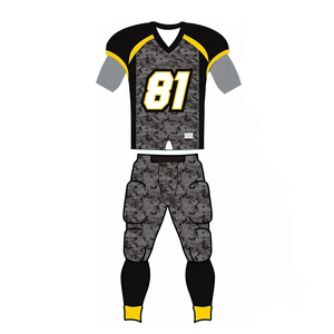 Uniforme de football américain personnalisé, maillot noir et or, numéro 99, col en V, manches courtes, tissu respirant, vêtements ajustés pour hommes - Product Image 4