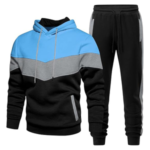 Men Cotton Tracksuit Outfit <b>Set</b> Hooded Sweatshirt Jogger Pants Casual Gym Daily Fashion Wear Style - Product Image 3
