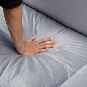 Divano Componibile Grigio Chiaro 117.7 con Pouf per il Tuo Soggiorno - Product Image 5