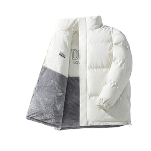 Breathable Windproof Hooded Puffer Jacket <b>for</b> <b>Men</b> Women Stand Collar Reversible Design Plus Size Autumn <b>Coat</b> Letter <b>Long</b> Front - Product Image 2
