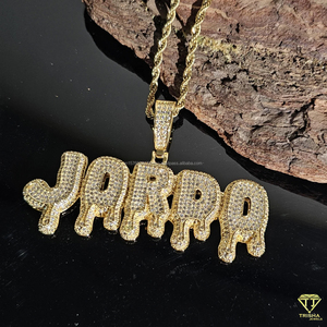 Moissanite Diamond " Jordo" Pendant <b>Chain</b> Custom <b>Name</b> Necklace Luxury Hip Hop Jewelry - Product Image 3