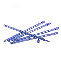 Lot de porte-aiguilles métalliques violets pour ventilation, aiguilles micro-crochets en acier, outil professionnel pour extensions capillaires et perruques en dentelle