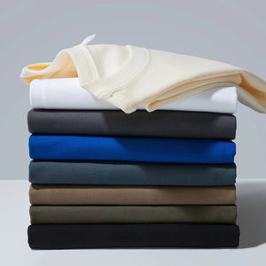 Camiseta de Algodón para Hombre con Logotipo Personalizado, Estilo Urbano, Corte Regular, Cuello Redondo, Manga Corta, Informal, de Moda, Peso Pesado 220g, Color Sólido, al por Mayor - Product Image 2